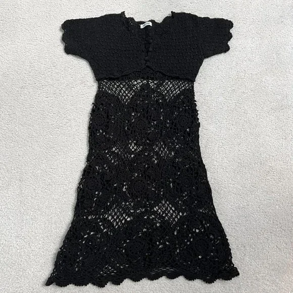 blue dress for baby girl Marianne Black Knitted Maxi Dress